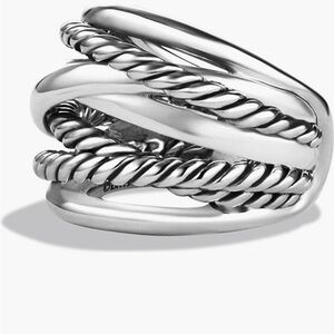 David Yurman wide crossover ring.